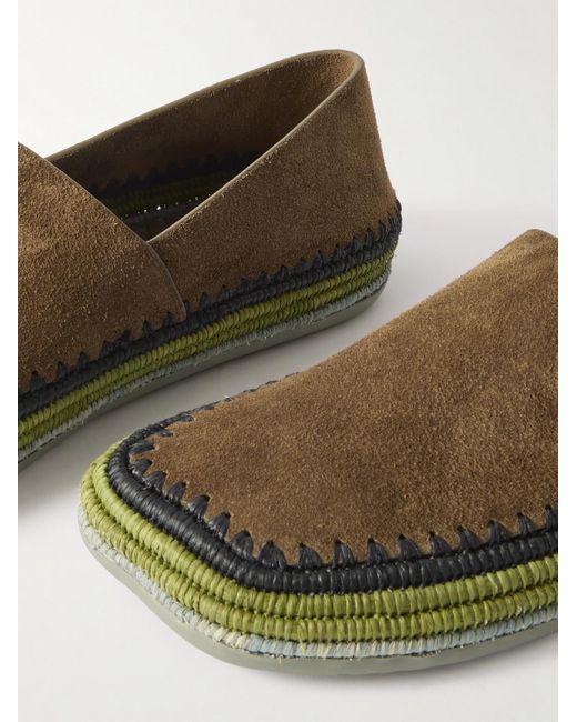 Loewe Green Paula's Ibiza Suede Espadrilles for men