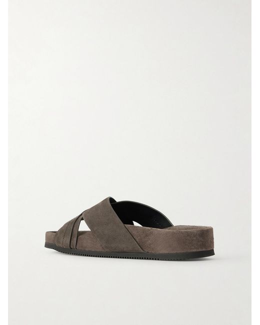 Tom Ford Gray Wicklow Suede Sandals for men