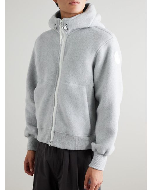 Canada Goose White Chilliwack Recycled Wool-Blend Fleece Zip-Up Hoodie for men