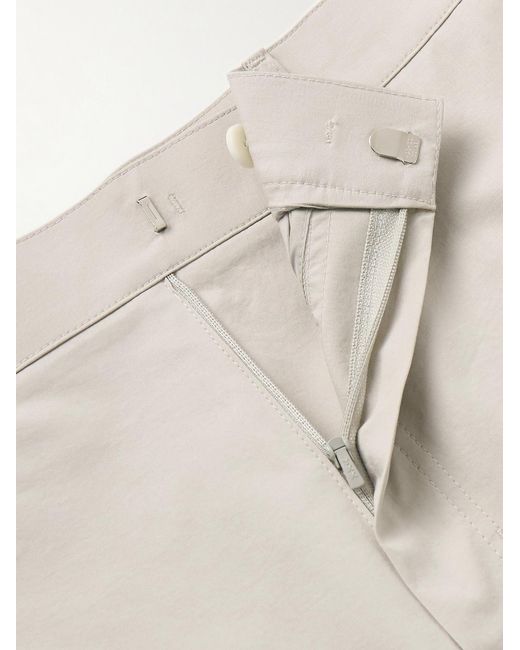 Amomento Natural Straight-Leg Pleated Cotton-Blend Poplin Trousers for men