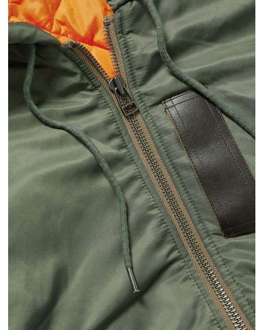 FRIZMWORKS Green Active Ma-1 Padded Shell Hooded Jacket for men