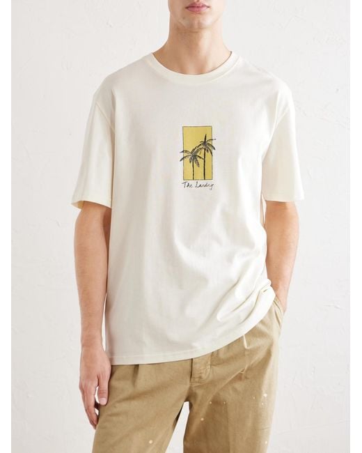 MANAAKI Natural The Landing Printed Cotton-Jersey T-Shirt for men