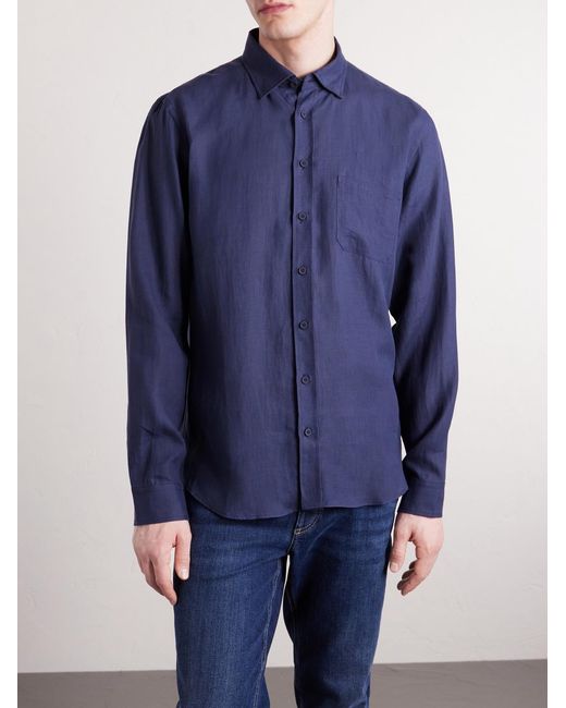 Sease Blue Hemp Shirt for men