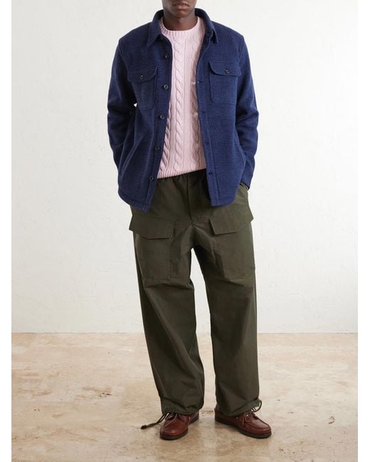 Polo Ralph Lauren Blue Checked Wool-Blend Shirt for men