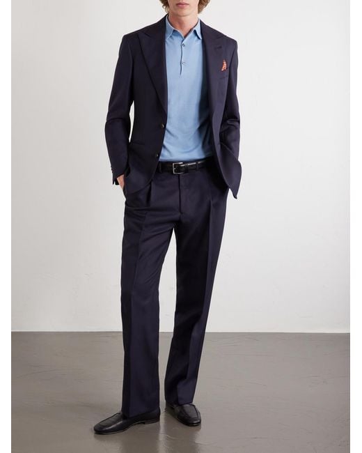 John Smedley Blue Adrian Slim-Fit Sea Island Cotton Polo Shirt for men