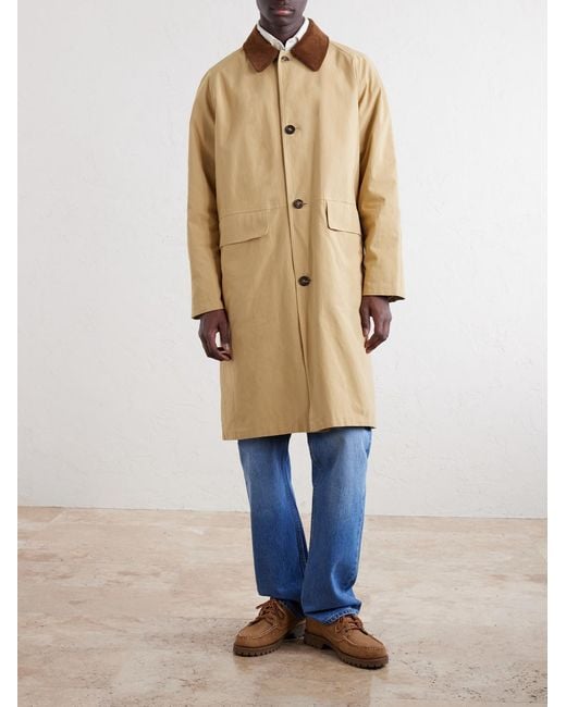 Drake's Natural Reversible Corduroy-Trimmed Cotton And Linen-Blend Jacket for men