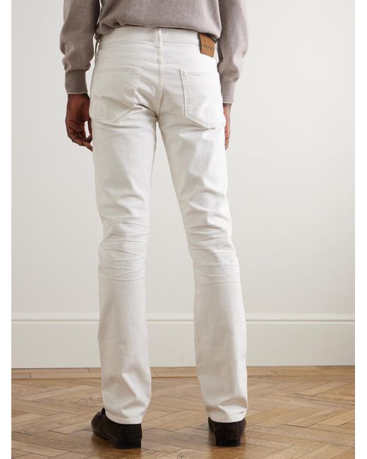 Tom Ford White Slim-Fit Straight-Leg Selvedge Jeans for men