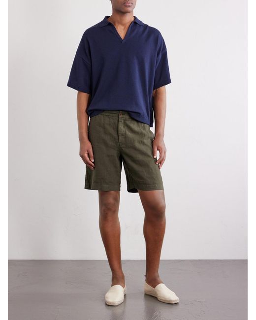 Mr P. Green Straight-Leg Linen Shorts for men