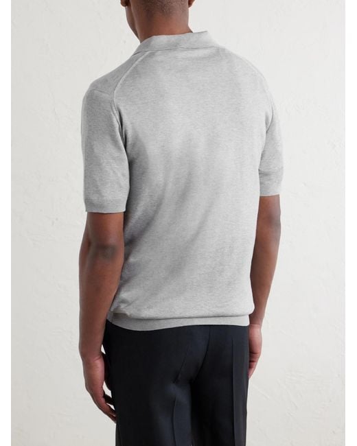 John Smedley Gray Adrian Slim-Fit Sea Island Cotton Polo Shirt for men