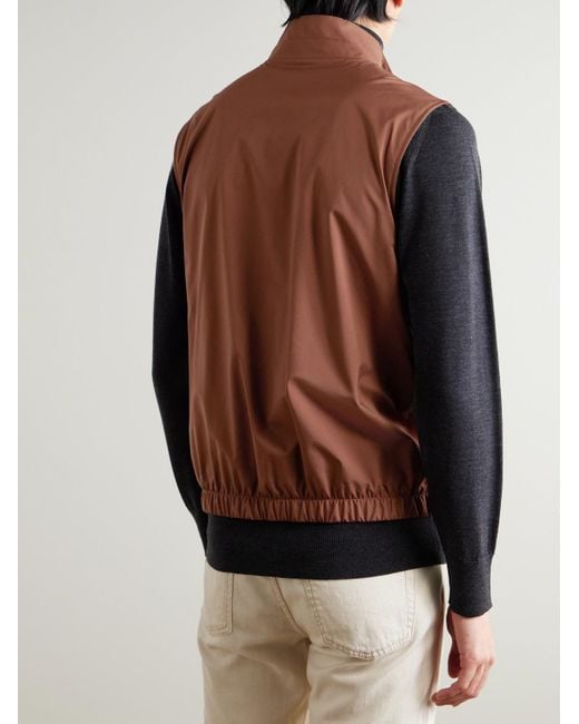 Loro Piana Brown Slim-Fit Reversible Storm System Shell And Super Wish Virgin Wool Gilet for men