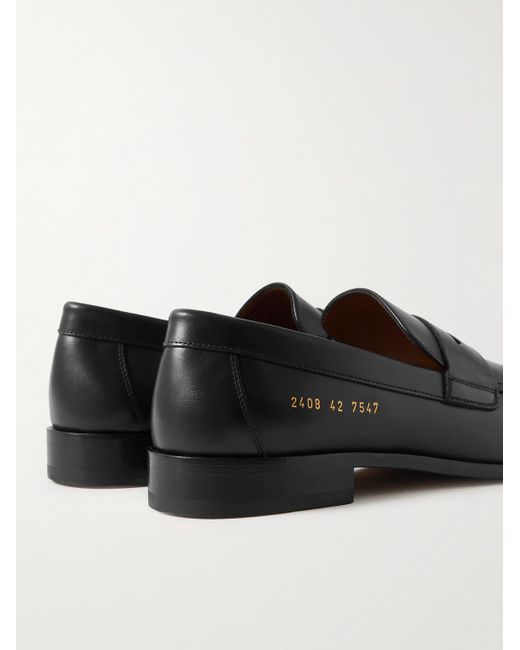 Common Projects Black Leather Penny Loafers for men