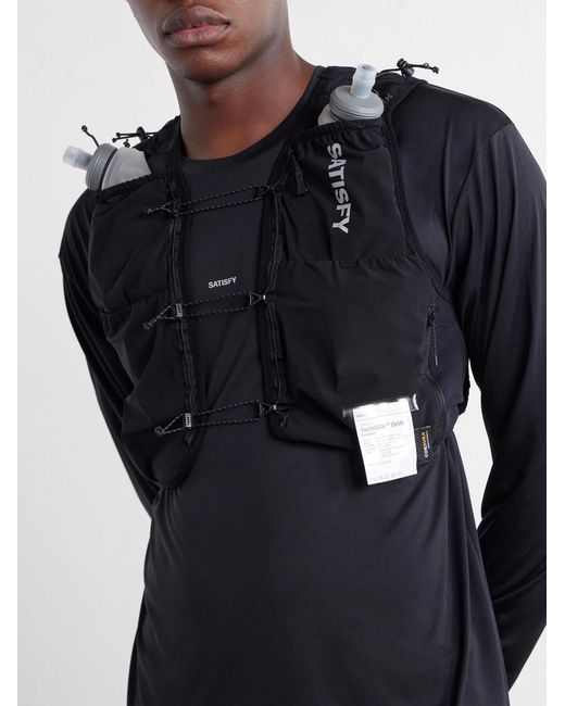 Satisfy Black Logo-Print Appliquéd Techsilk Drift And Cordura Hydration Vest, 5L for men