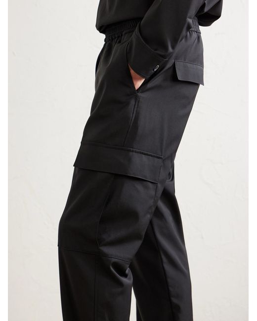 Barena Black Straight-leg Virgin Wool-gabardine Cargo Trousers for men