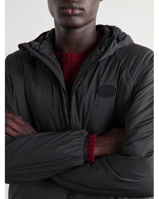 Burberry Black Logo-Appliquéd Shell Hooded Jacket for men