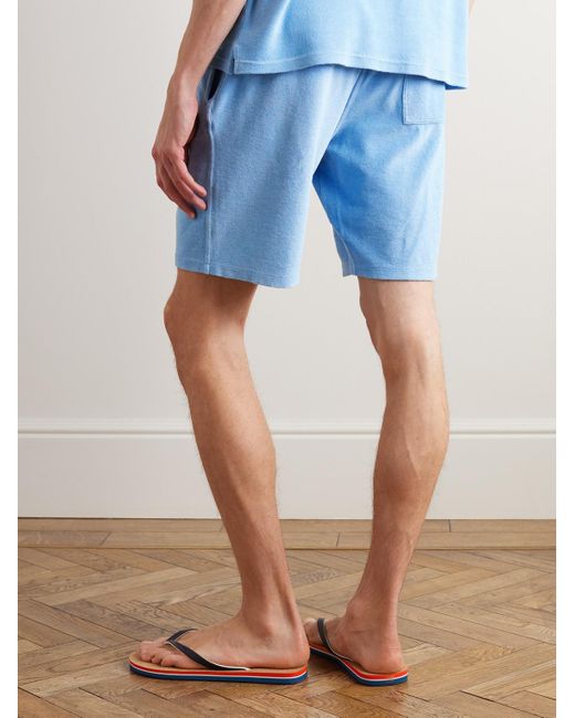 Vilebrequin Blue Bolide Straight-leg Cotton-blend Terry Drawstring Shorts for men