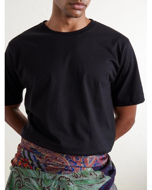 Dries Van Noten Black Hertz Cotton-Jersey T-Shirt for men