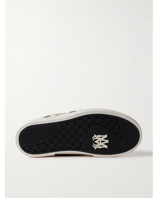 Amiri Black Sunset Skate Low Appliquéd Suede And Leather Sneakers for men