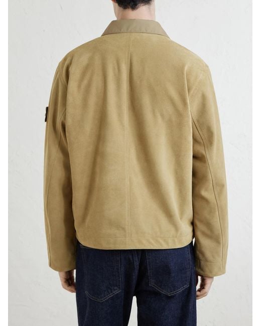 Stone Island Natural Ghost Split-Leather Jacket for men