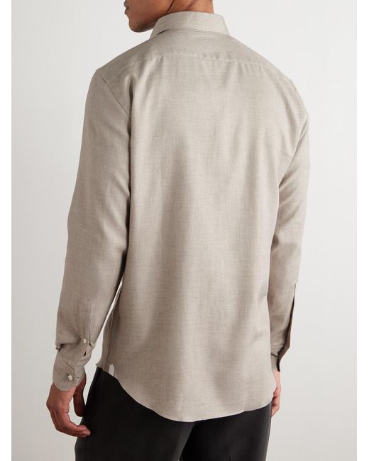 Zegna White Cotton And Cashmere-Blend Shirt for men