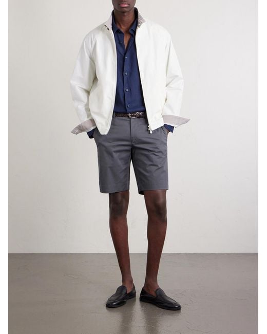Slowear Gray Slim-Fit Cotton-Blend Gabardine Chino Shorts for men