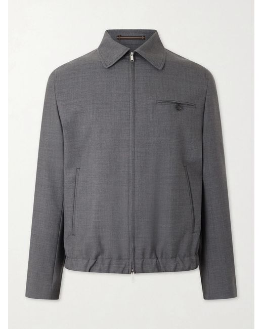 Slowear Gray Montedoro Wool Bomber Jacket for men