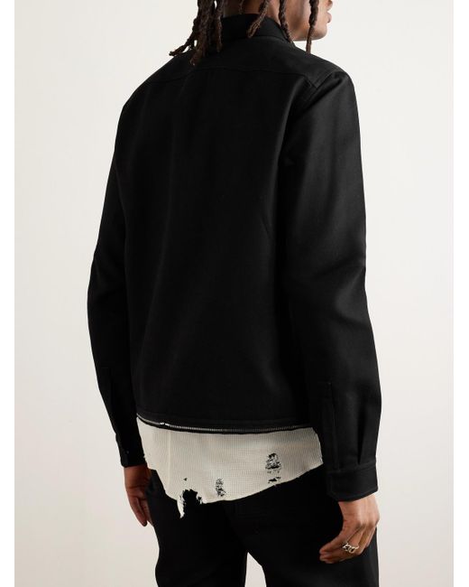 Rick Owens Hemdjacke aus Canvas aus einer Baumwollmischung mit Reißverschlüssen in Black für Herren