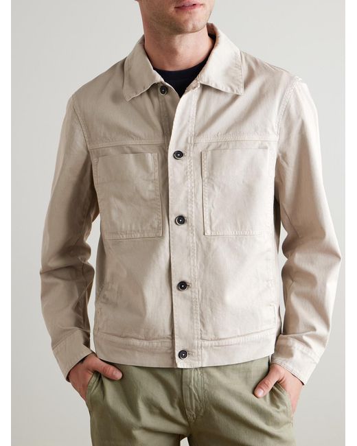 Barena Natural Cotton-blend Twill Overshirt for men