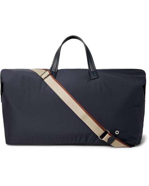 Loro Piana Blue Voyager Leather-trimmed Wind Storm System Nylon Holdall for men
