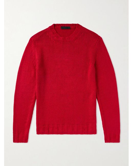 Saman Amel Red Gio Silk Sweater for men