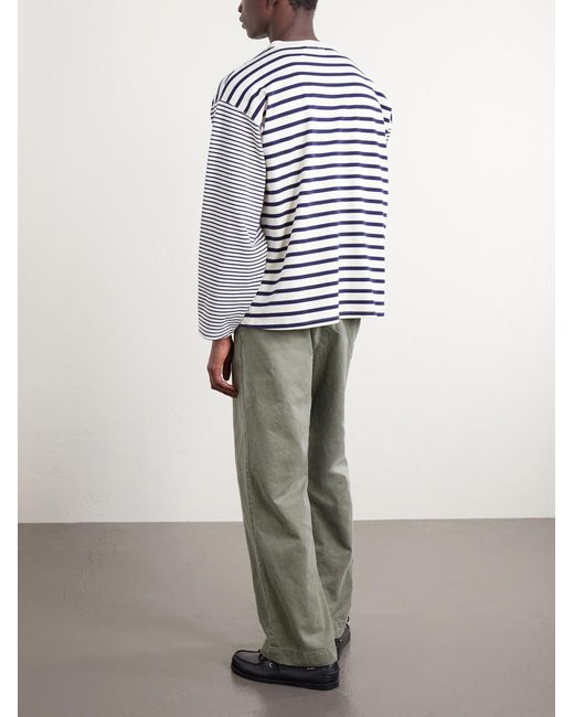 Remi Relief Gray Straight-leg Cotton Trousers for men