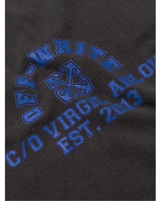 Off-White c/o Virgil Abloh Blue Logo-print Cotton-jersey T-shirt for men