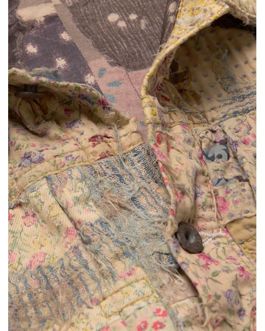 Kapital Natural Boro Distressed Patchwork Cotton And Linen-Blend Jacket for men