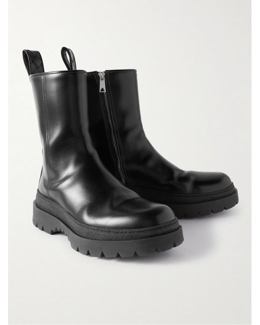 Bottega Veneta Black Leather Boots for men