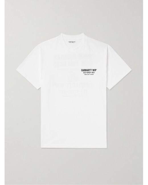 Carhartt White Less Troubles Logo-print Organic Cotton-jersey T-shirt for men