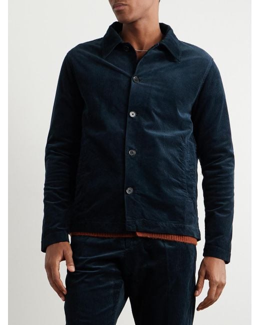 NN07 Zander Hemdjacke aus Cord aus einer Baumwollmischung in Blue für Herren