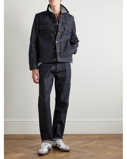 Selvedge Denim Jacket di A.P.C. in Blue da Uomo