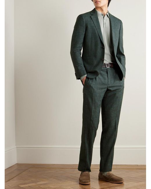 Mr P. Green Virgin Wool, Silk And Linen-Blend Suit Jacket for men