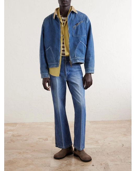 Kapital Blue Virgin Mary Reversible Corduroy-trimmed Denim Jacket for men