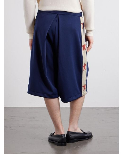 Kapital Blue Kome-kome Straight-leg Satin-jersey Shorts for men