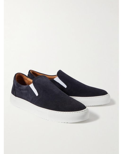 Mr P. Blue Larry Suede Slip-on Sneakers for men