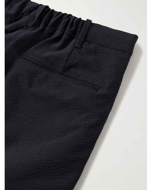 Slowear Blue Teknosartorial Slim-Fit Stretch-Seersucker Trousers for men