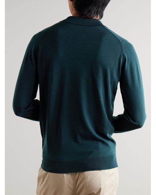 Polo Slim-Fit di John Smedley in Green da Uomo