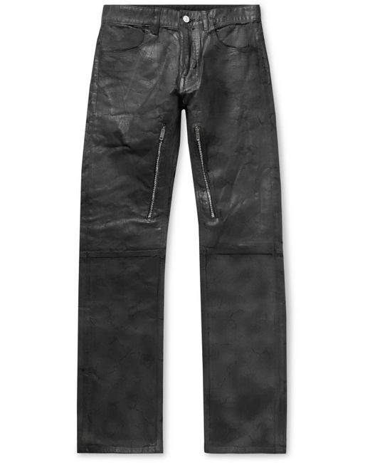 Givenchy Zip-detailed Painted Crackled Denim Jeans in Black for
