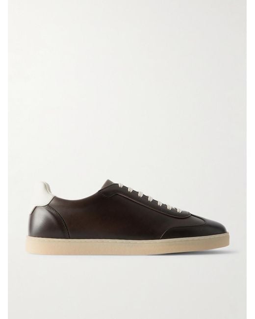 Brunello Cucinelli Brown Coda Di Rondine Leather Sneakers for men