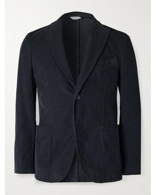 Boglioli Blue Stretch-cotton And Modal-blend Corduroy Suit Jacket for men