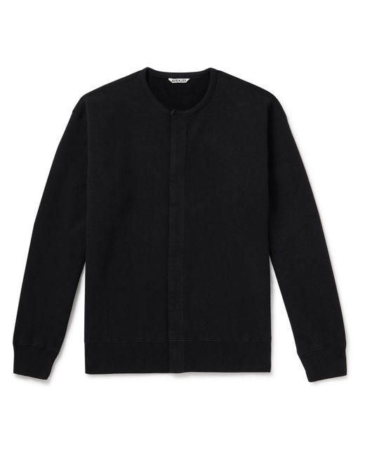 Auralee Black Cotton-jersey Cardigan for men