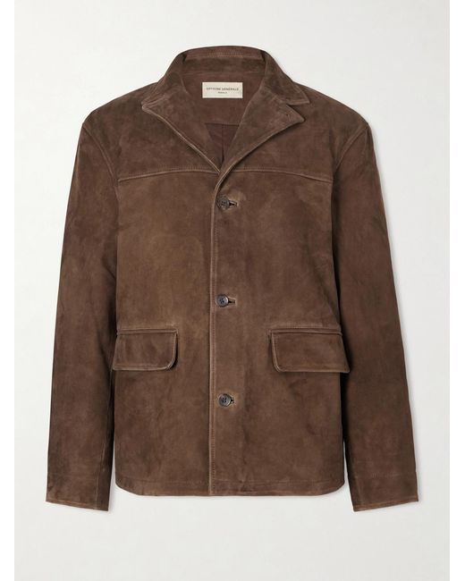 Officine Generale Brown Erickson Suede Jacket for men