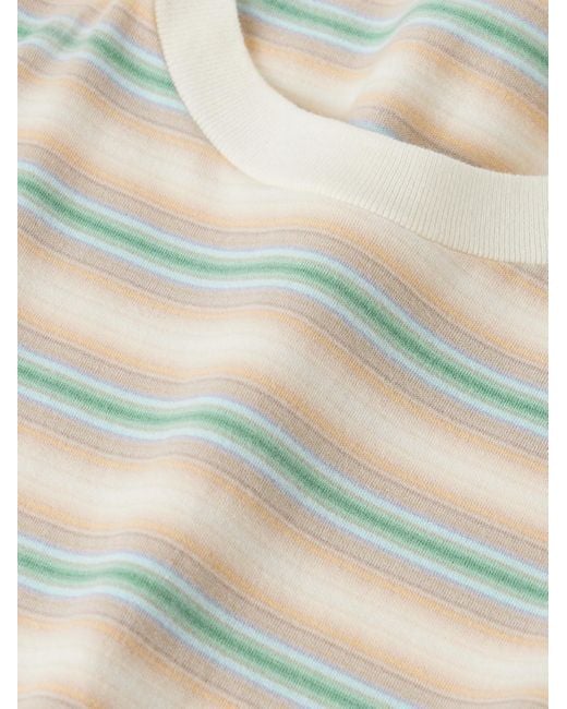 Auralee Natural Striped Cotton-jersey T-shirt for men