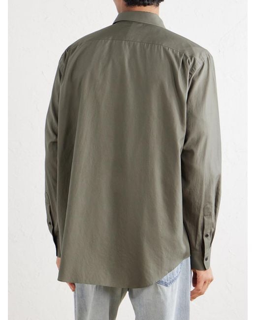 Auralee Gray Finx Cotton-Poplin Shirt for men