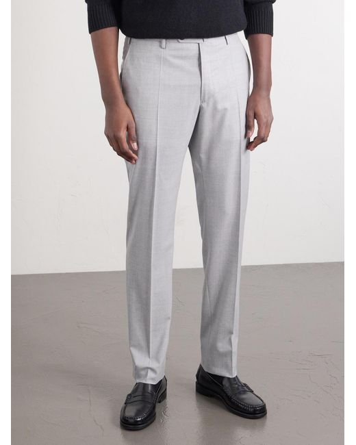 Slowear White Slim-Leg Wool Trousers for men